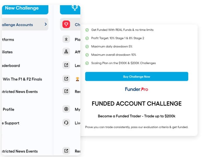 Captura dashboard Funder pro